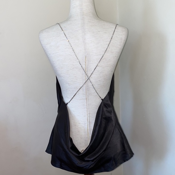 Et Clet black top with faux rhinestone straps size L NWT - Picture 4 of 8